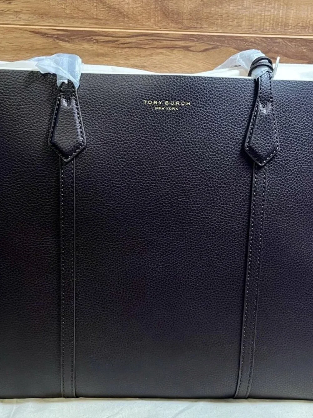 Perry Triple Compartment Leather Shoulder Tote